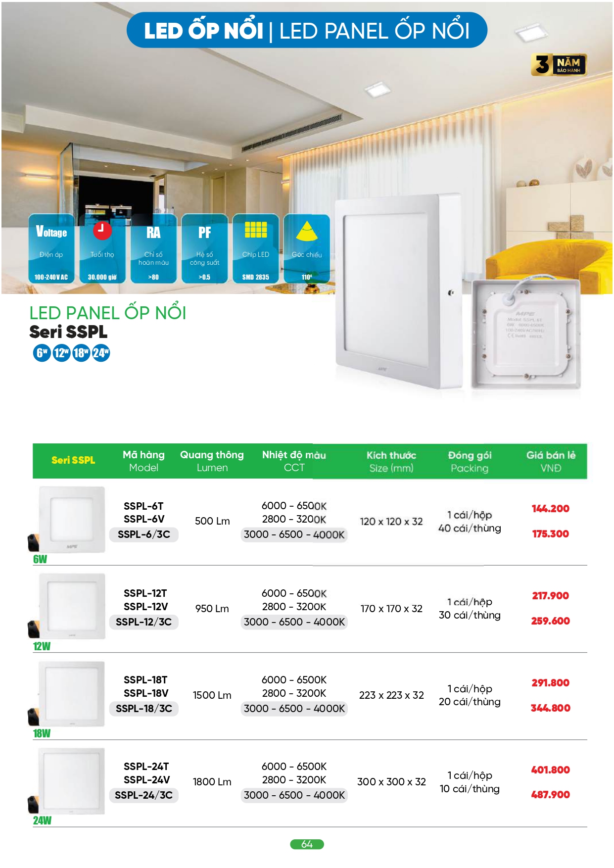 Bảng giá đèn LED MPE 2026